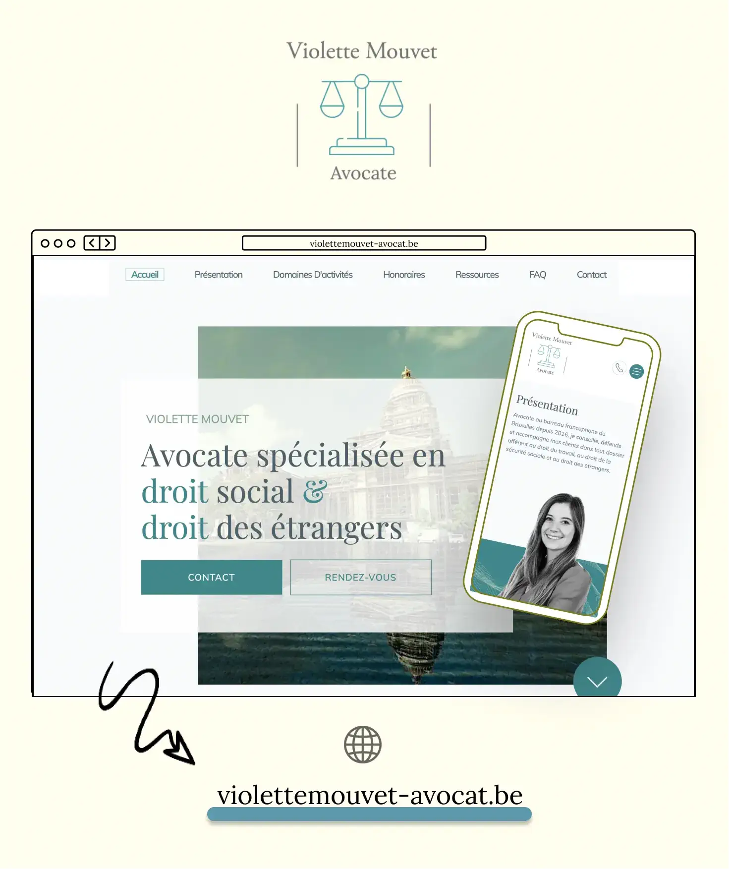 Site web de Violette Mouvet Avocate - Capture d'écran